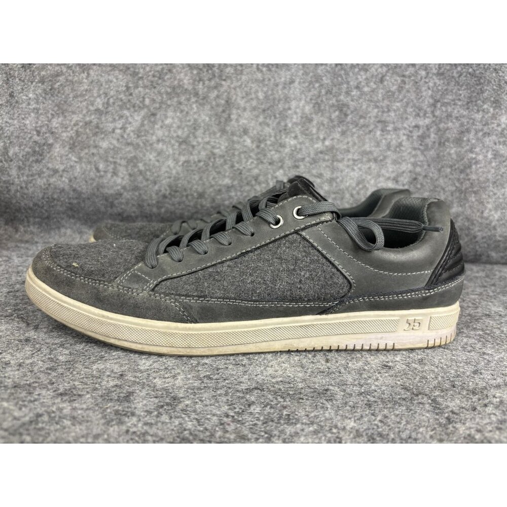 Joes Shoes Mens Size 11.5 Gray Leather Wool Low Top‎ Casual Lace Up J100450